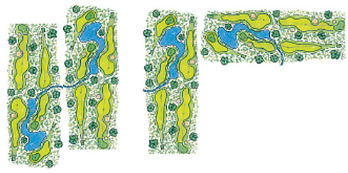 Carving Golf (cd) 6-Lochanlage - parallele und sternförmige  Kombination 