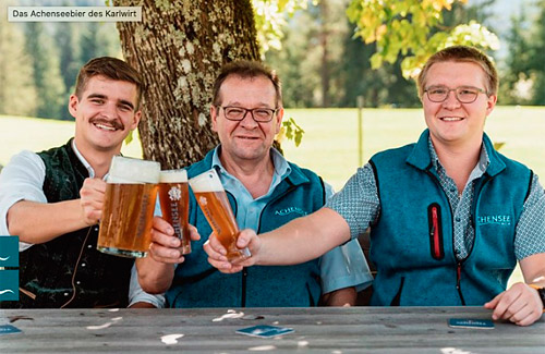 CARVINGGOLF: Chef der Achenseebier Brauerei
Alois Ruppechter mit Junioren Jakob und Alois
