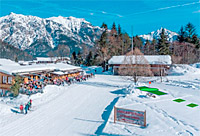 CARVINGGOLF: LGLL Carvinggolf Biathlon vor der Langlaufstube der Achenseebrauerei in Pertisau